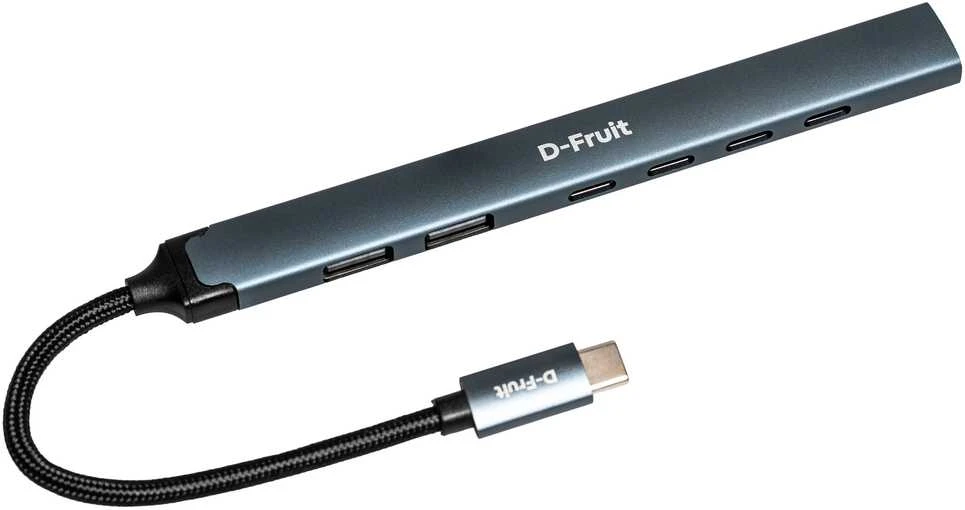 D-Fruit USB-C adapteris su pintos tekstūros laidu