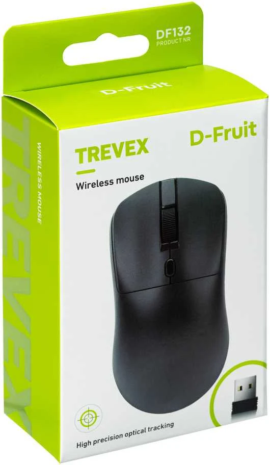 Bevielė pelė D-FRUIT Trevex DF132, juodos sp.