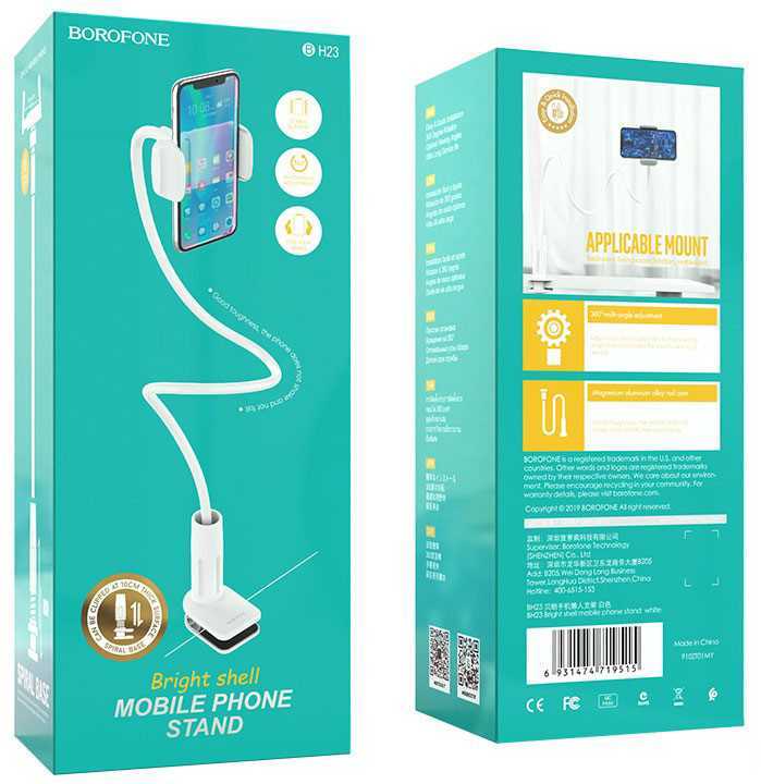Borofone BH23 telefono laikiklis baltas