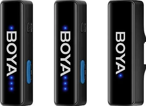BOYA BOYALINK V2.0 belaidžiai mikrofonai 2.4GHZ USB-C - Juodas
