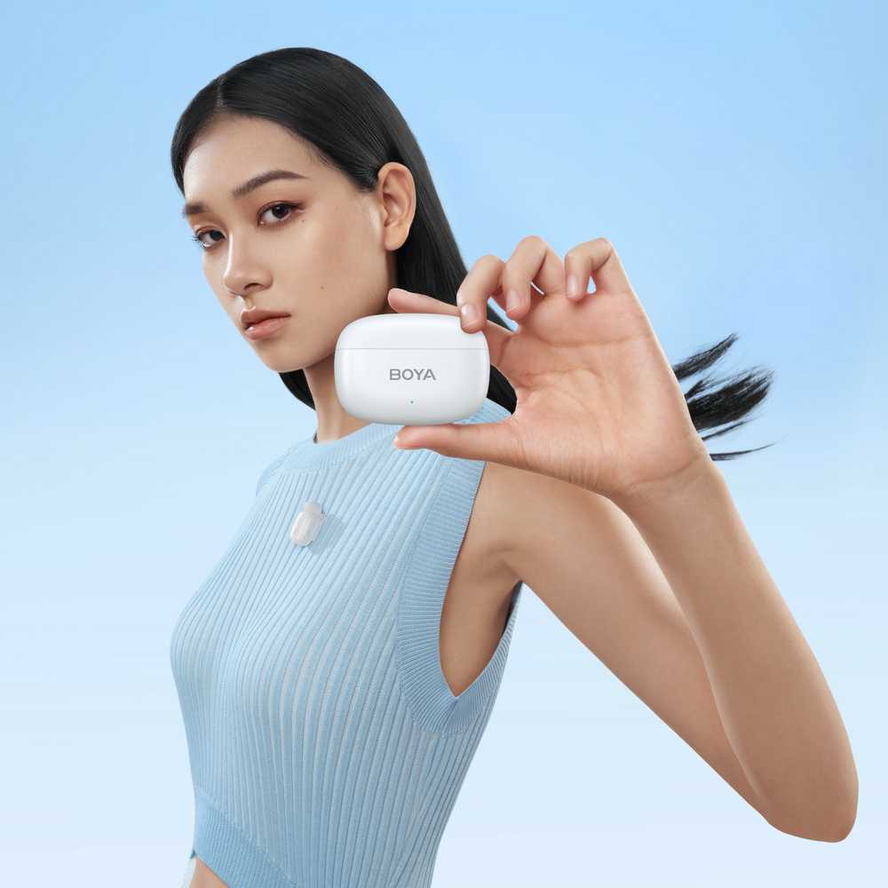 Boya | Mini-13 Ultracompact 2.4GHz Belaidės Mikrofonas System with lightning+USB-C | Baltas