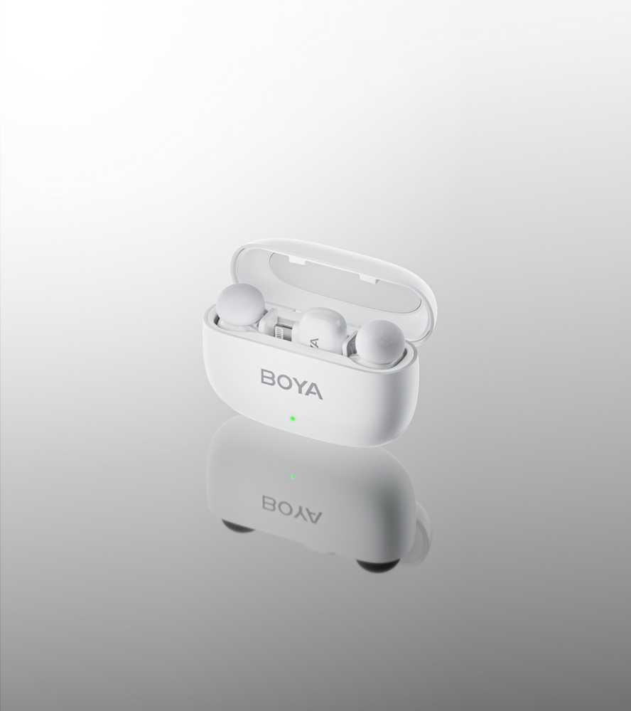 Boya | Mini-13 Ultracompact 2.4GHz Belaidės Mikrofonas System with lightning+USB-C | Baltas