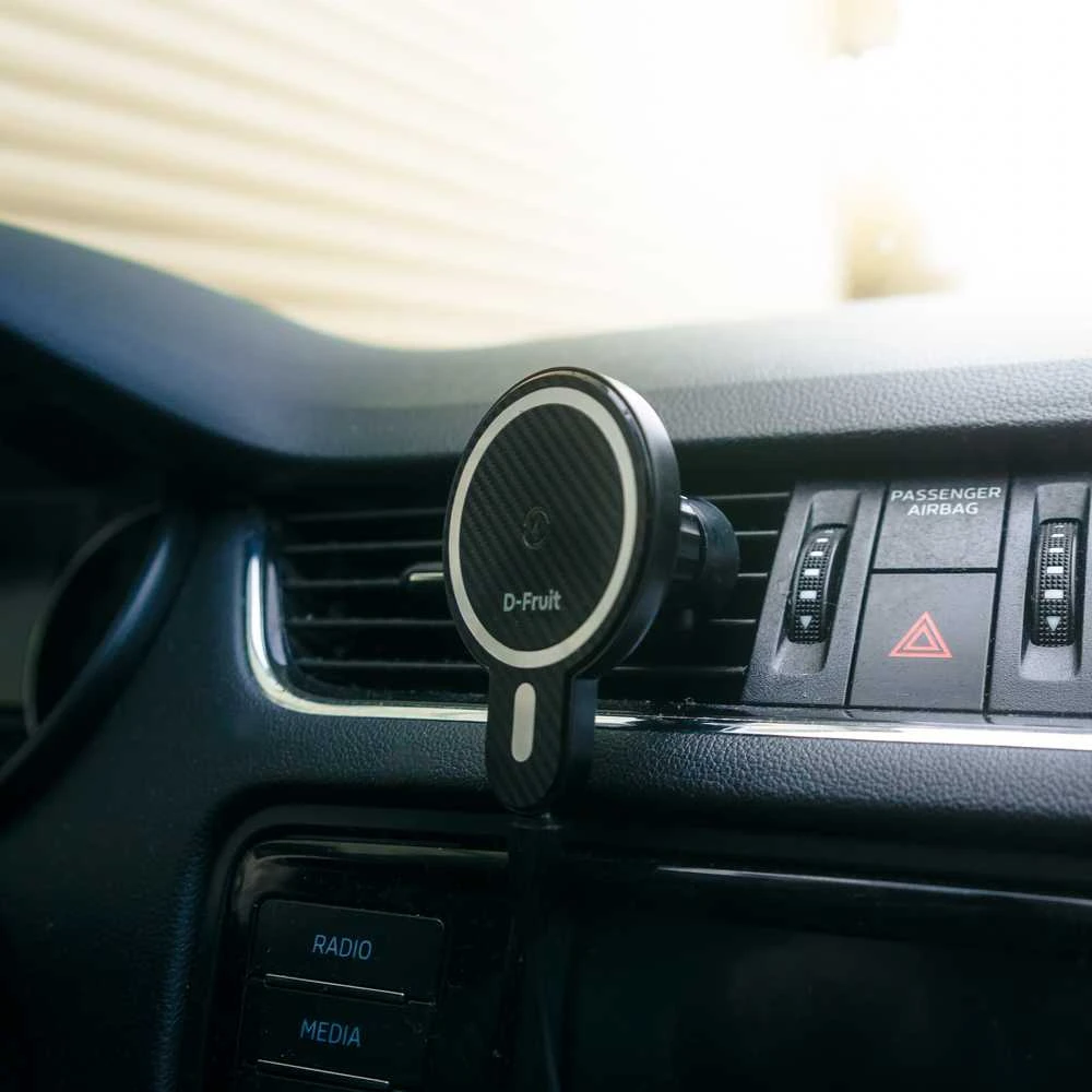 D-Fruit telefono laikiklis automobilyje + belaidis įkroviklis Magnetic 15W (DF109)