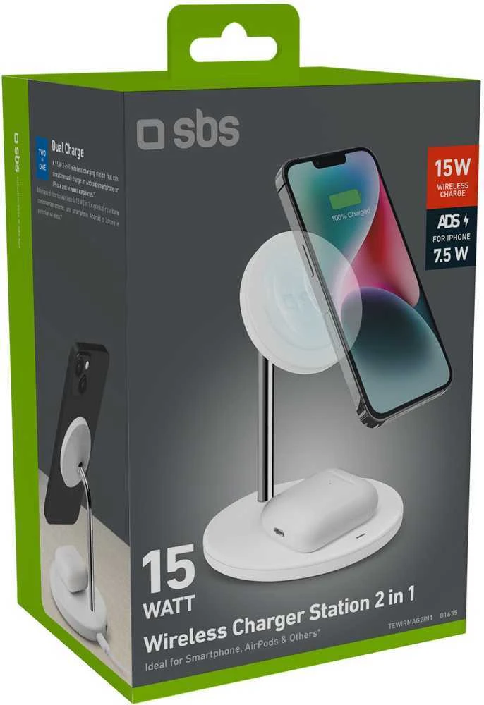 SBS Įkrovimo stovas 2in1, baltas