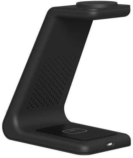 Įkrovimo stotelė Tech-Protect QI15W-A36 3in1 skirta Apple – juodos spalvos