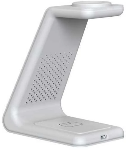 Įkrovimo stotelė Tech-Protect QI15W-A36 3in1 skirta Apple – baltos spalvos