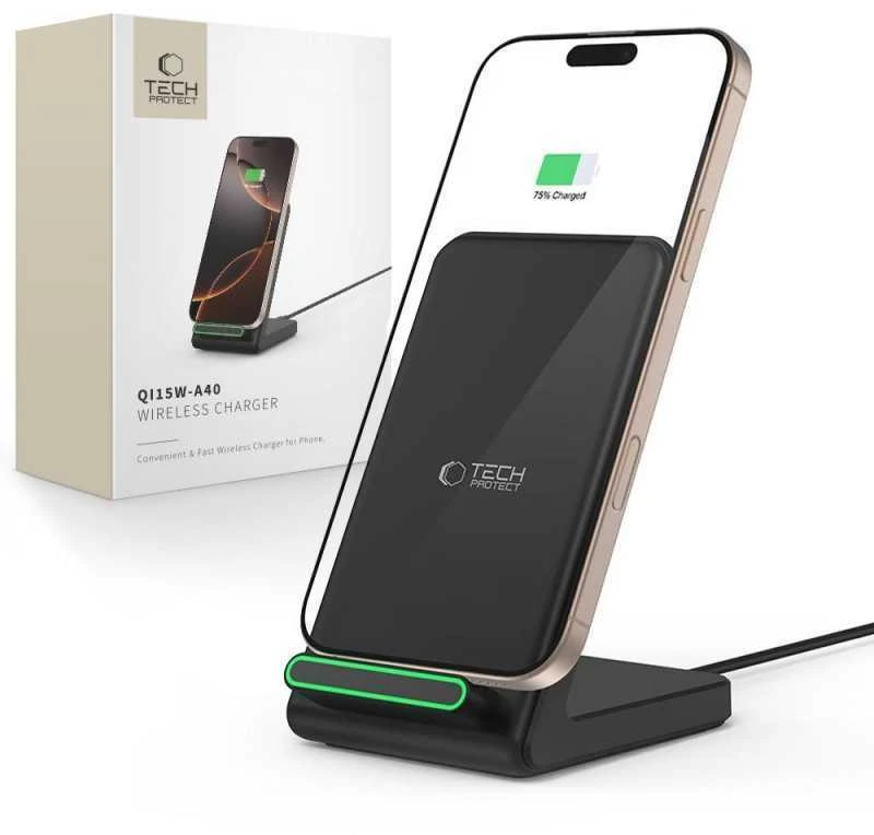 Tech-Protect QI15W-A40 Wireless Charger - Juodas