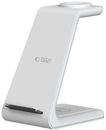Įkrovimo stotelė Tech-Protect QI15W-A36 3in1 skirta Apple – baltos spalvos