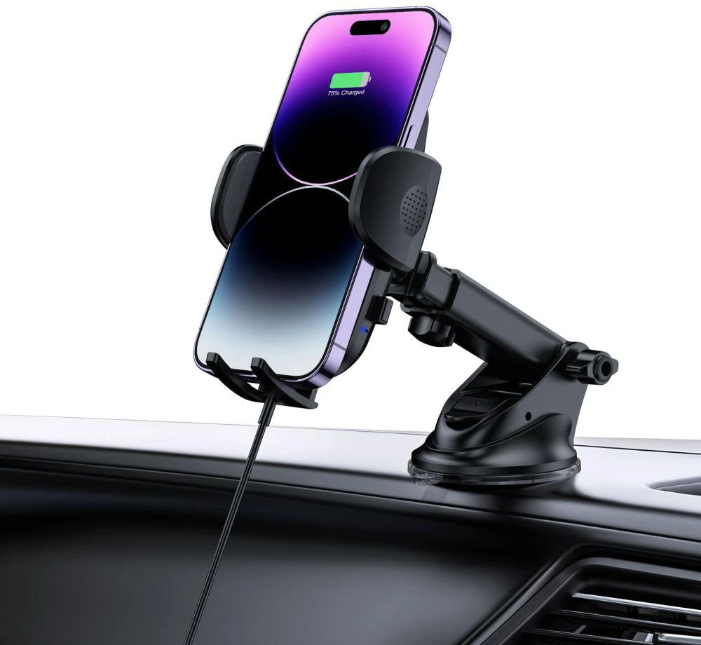 Automobilinis laikiklis 15W su belaidžiu įkrovikliu Dashboard / Air Vent Tech-Protect CM15W-V1 juodos spalvos