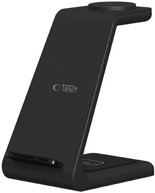 Įkrovimo stotelė Tech-Protect QI15W-A36 3in1 skirta Apple – juodos spalvos