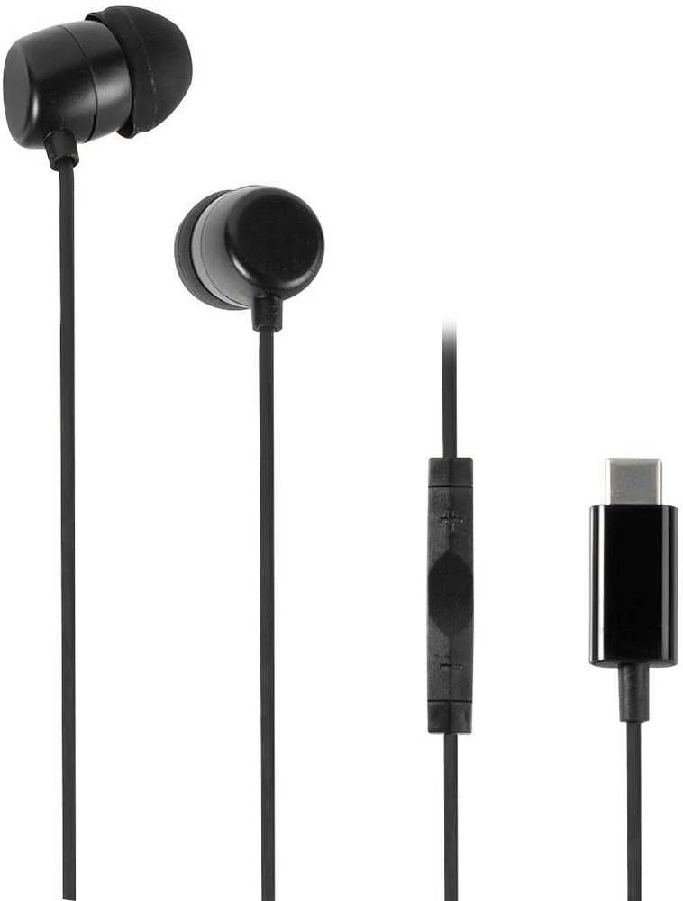 Įstatomos į ausis (In-ear tipo) ausinės Vivanco Stereo USB-C, juoda (61752)