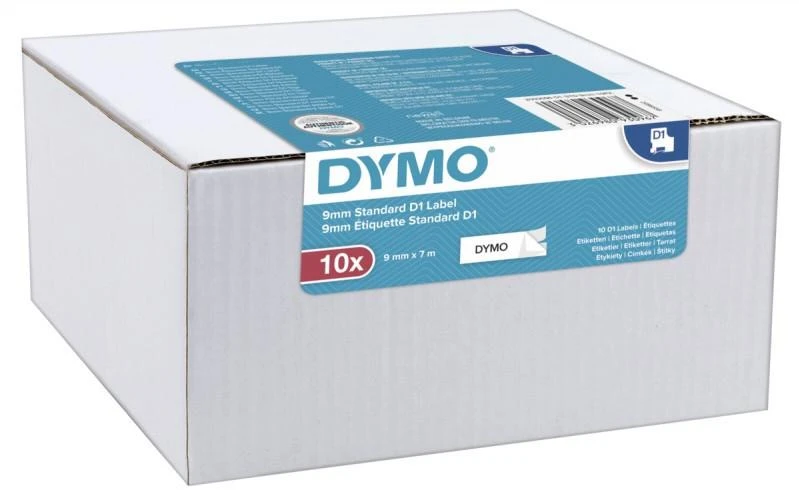 Dymo taśma do drukarek etykiet, D1 40913 | 9mm x 7m | juoda / balta | 10 vnt (S0720680_10)