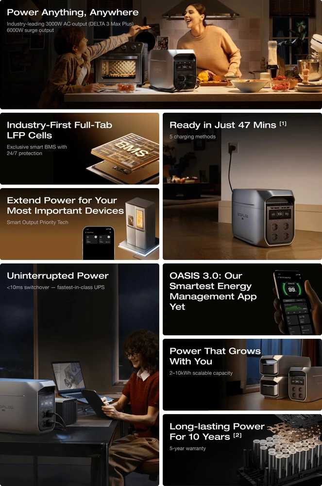 Nešiojama elektrinė EcoFlow DELTA 3 Max Plus (2048 Wh)