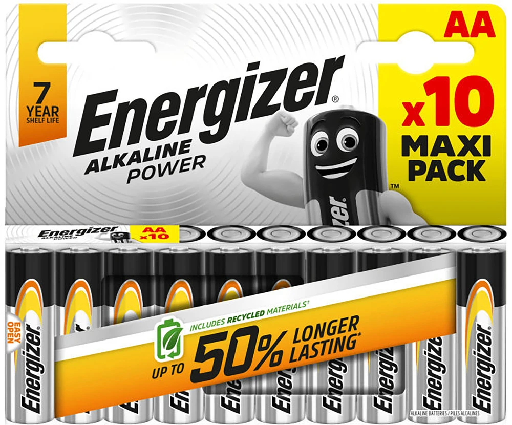 Energizer AA baterijos 10 vnt. pakuotė