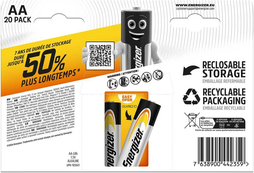 Energizer battery Alkaline Power AA/LR6 CHP20