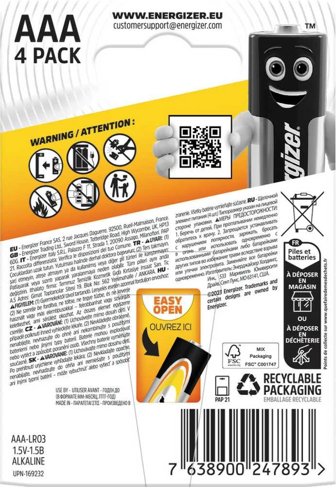 Spokey Energizer | AAA/LR03 | Alkaline Power | 4 pc(s)