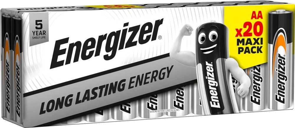 Energizer AA baterijos 20 vnt. pakuotė