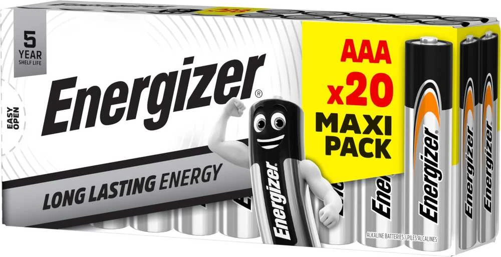 „Energizer LR03/20 Everyday“ AAA šeimos, 20 šarminių baterijų pakuotė
