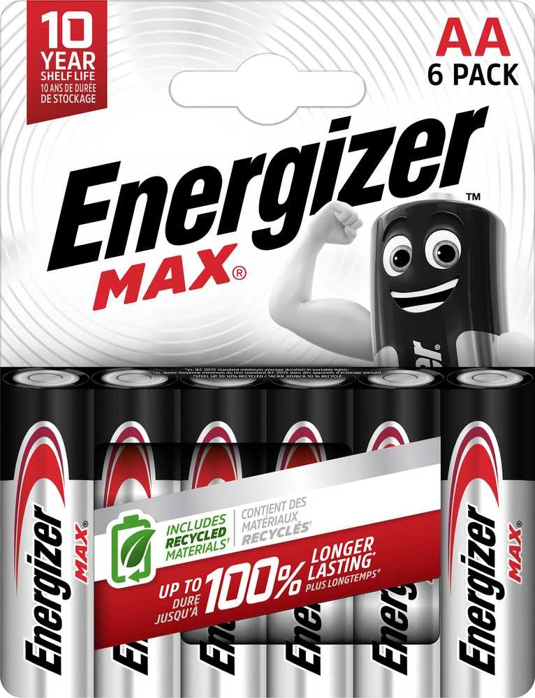 Energizer AA baterijos 6 vnt. pakuotė