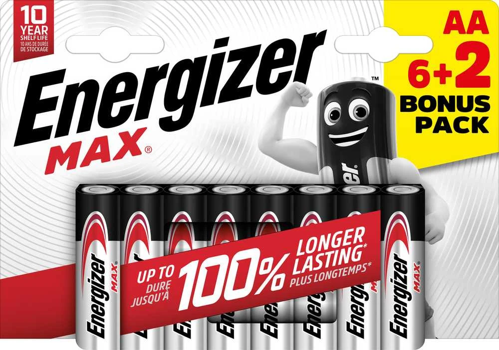 Energizer AA baterijos 6+2 bonus pakuotė