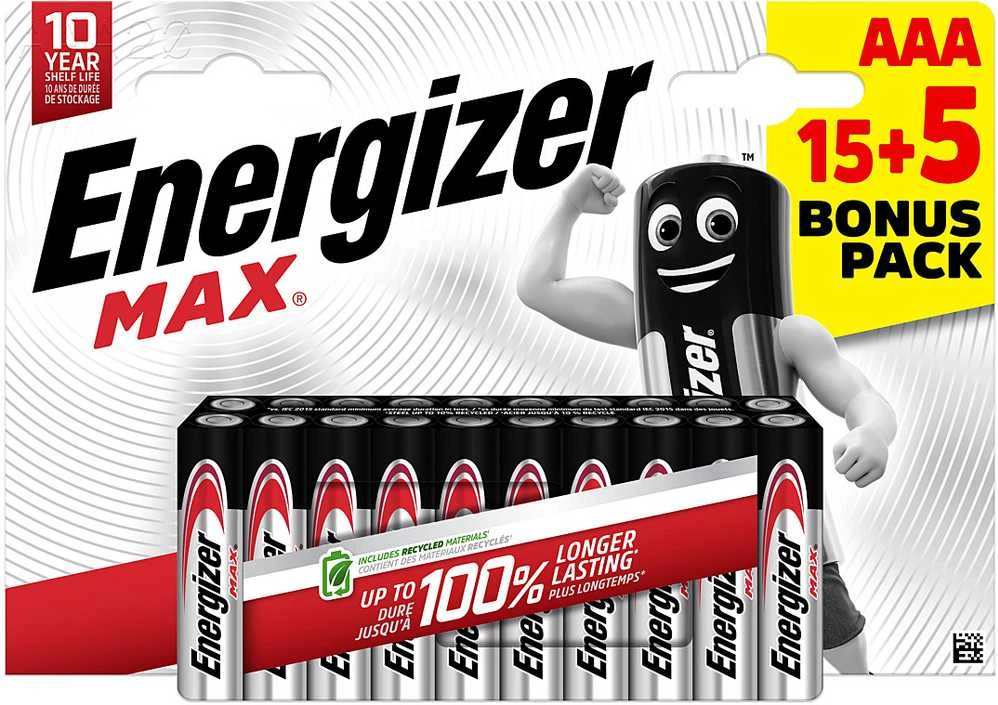 Energizer LR03/20 Max AAA 15+5