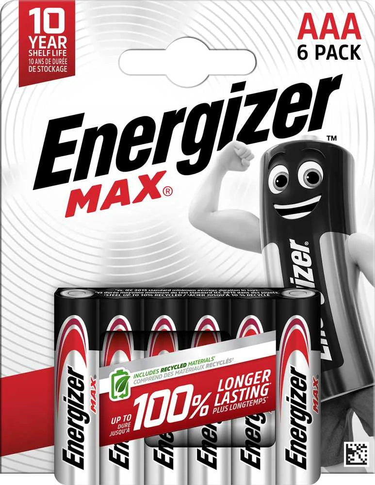 Energizer MAX AAA baterijų pakuotė 6 vnt.