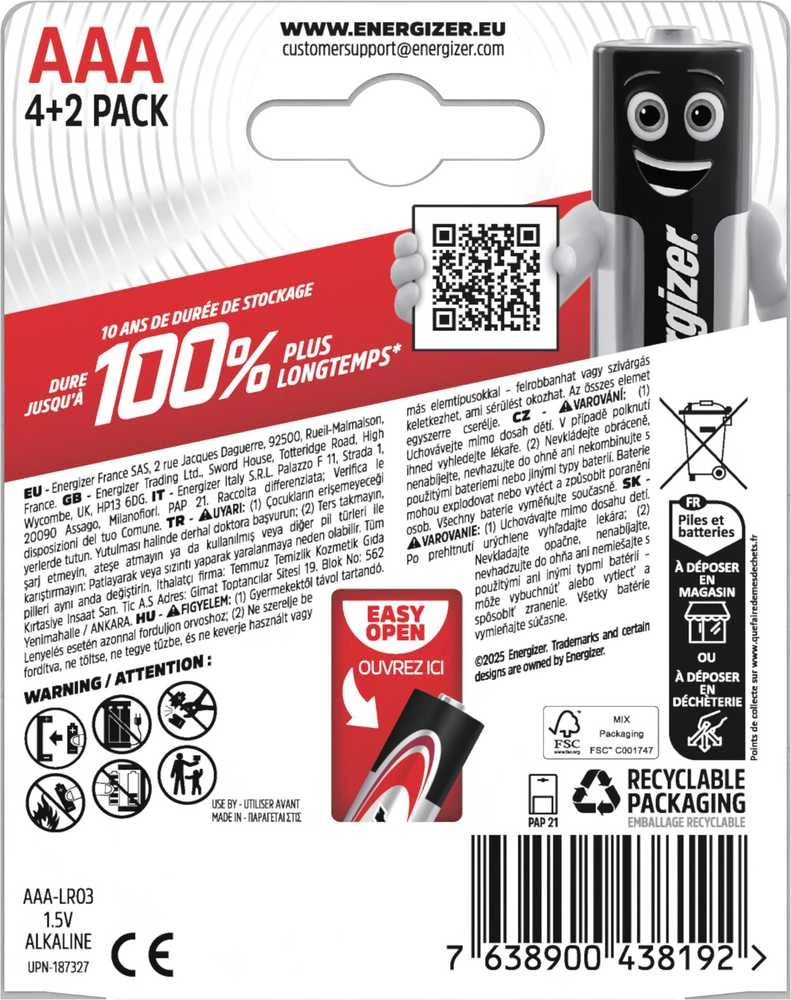 ENERGIZER MAX ALKALINE AAA X6