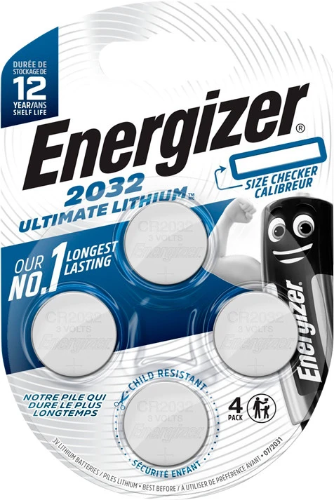 Baterija - Energizer Ultimate Lithium CR2032 3V 16g 4 Pakas
