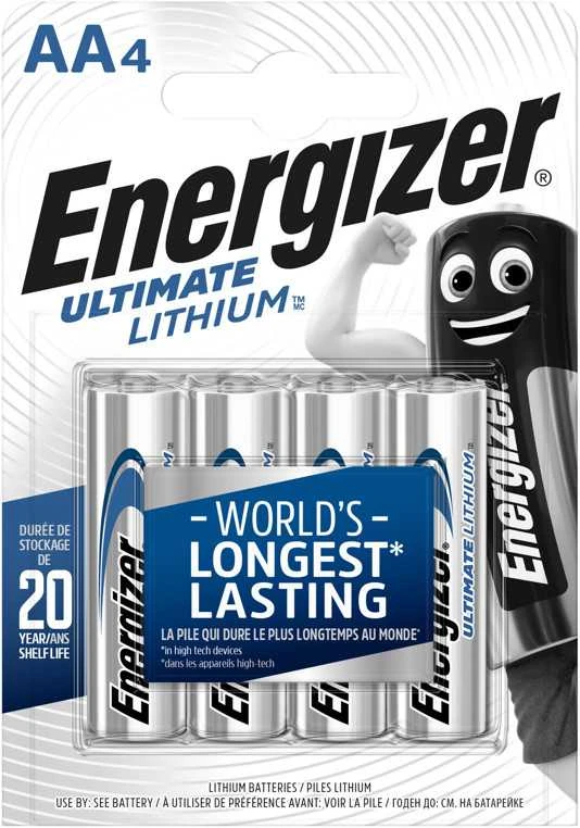 Energizer AA ličio baterijų pakuotė, 4 vnt.