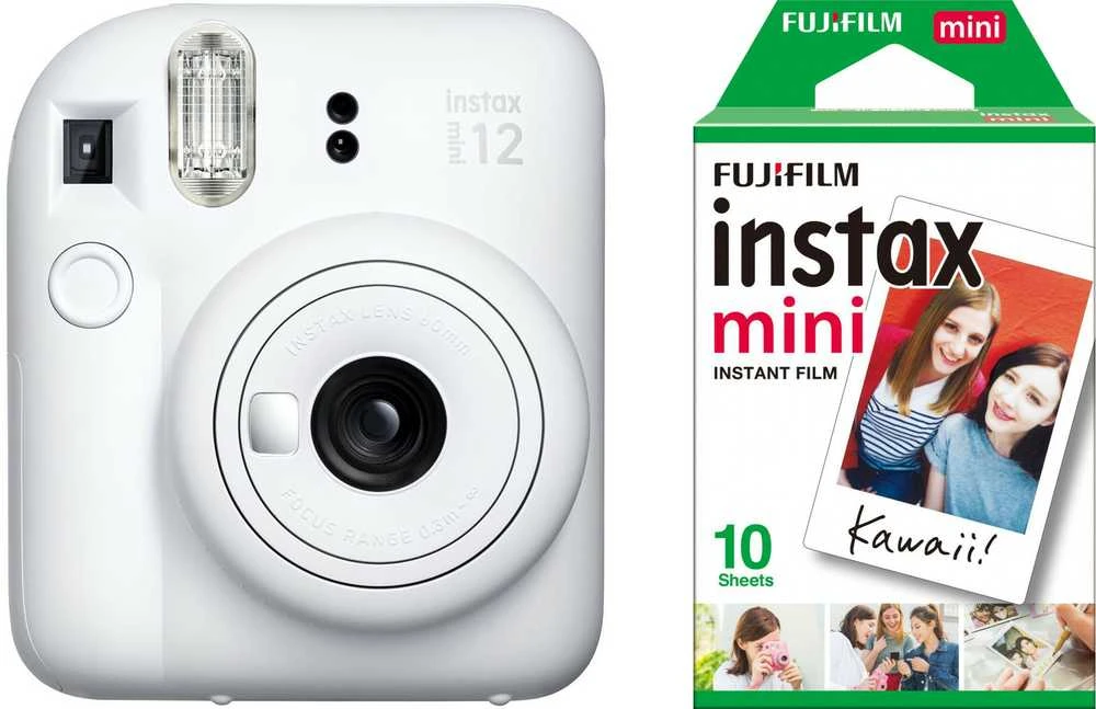 Fujifilm Momentinis fotoaparatas instax mini 12 CLAY Baltas+instax mini glossy (10pl)