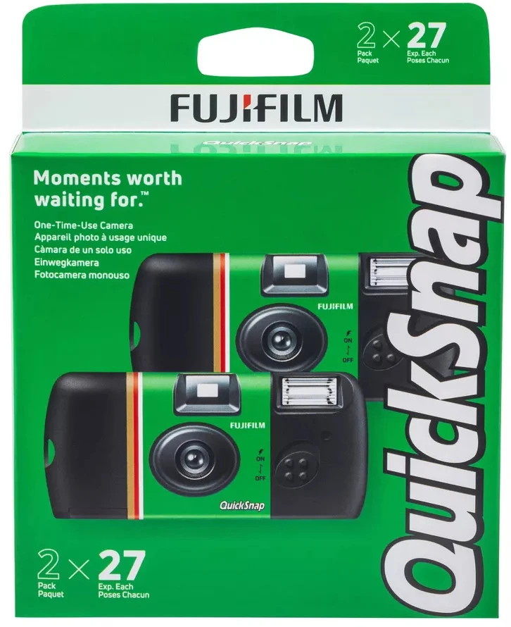 Fujifilm QuickSnap, vienkartinis fotoaparatas, su blykste. 400/135/27 (X2 vnt.)