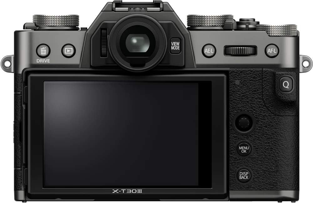 Fujifilm X-T30 III + 13-33mm, charcoal sidabrinis