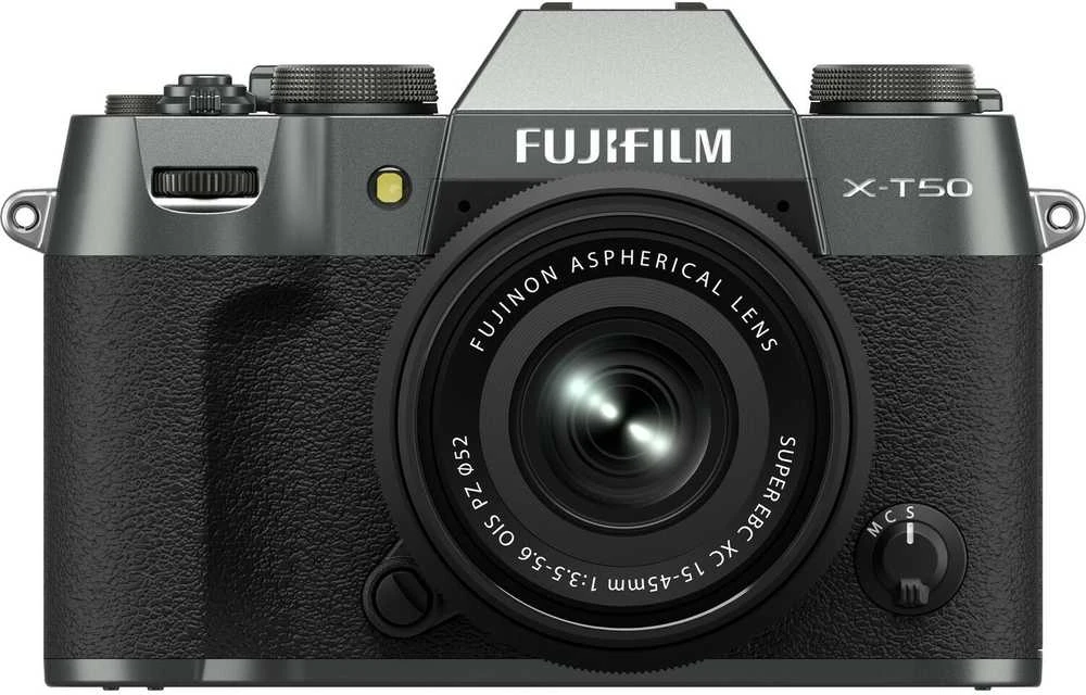 Sisteminis fotoaparatas FUJIFILM X-T50/XC15-45mmF3.5-5.6 OIS PZ Charcoal Sidabrinis (Tamsiai Sidabrinis)