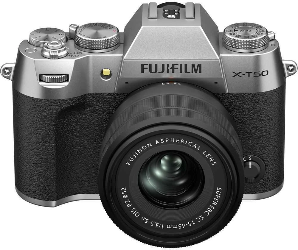 Sisteminis fotoaparatas FUJIFILM X-T50/XC15-45mmF3.5-5.6 OIS PZ Sidabrinis (Sidabrinis)