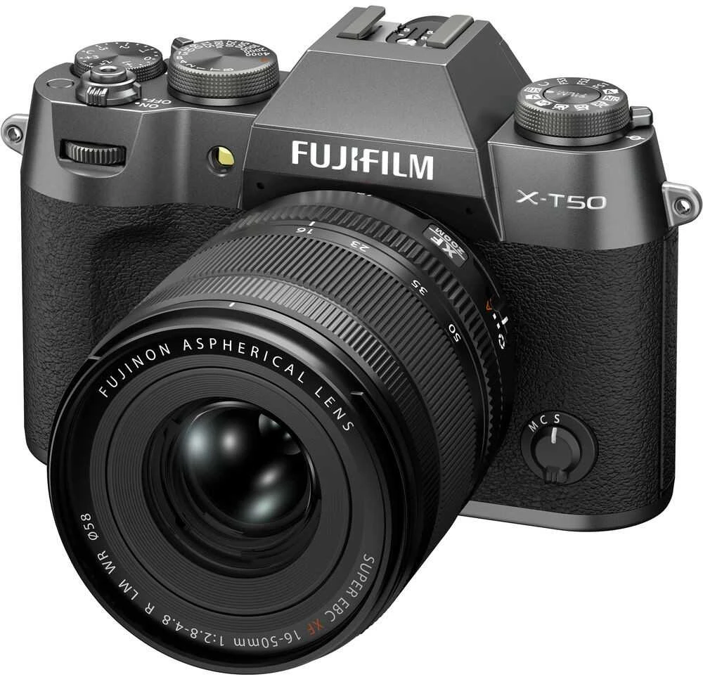Sisteminis fotoaparatas FUJIFILM X-T50/XF16-50mmF2.8-4.8 R LM WR Charcoal Sidabrinis (Tamsiai Sidabrinis)