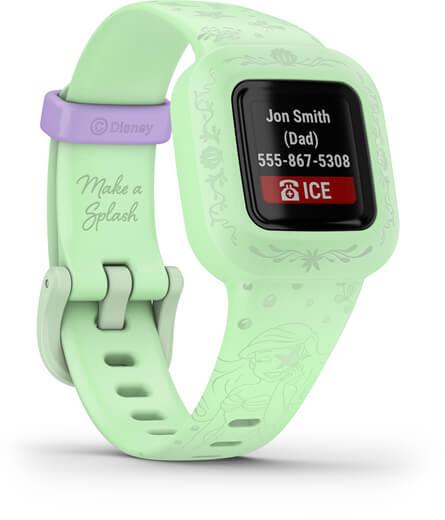 Išmanusis laikrodis vaikams Garmin vivofit jr.3 Disney The Little Mermaid,  Žalsvos spalvos | Varle.lt