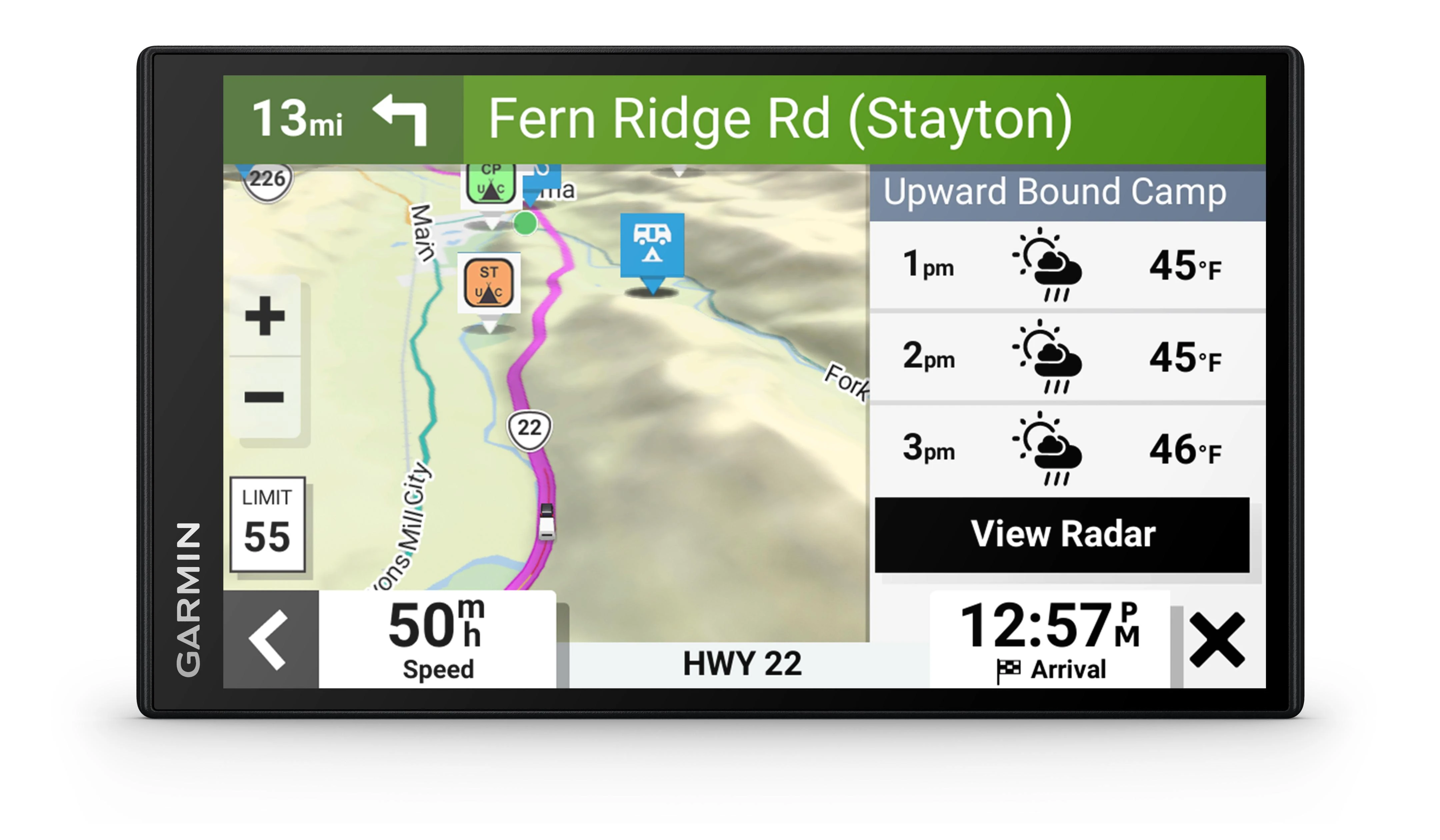 Garmin Camper 795 7 col. palydovinės navigacijos įrenginys kemperiams su tiesiogine eismo informacija