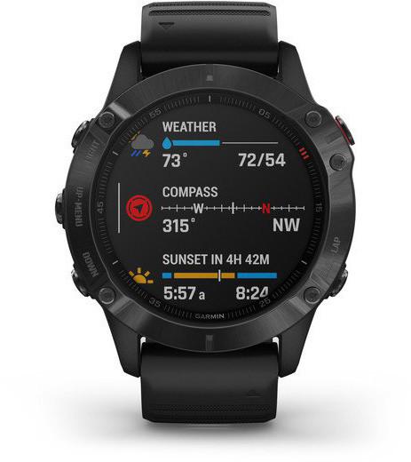 Išmanusis laikrodis Garmin fenix 6 Pro, Juodas su juodos spalvos  silikoniniu dirželiu | Varle.lt