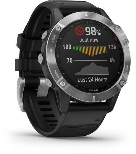 Išmanusis laikrodis Garmin fenix 6, Sidabro spalvos korpusas su juodos  spalvos silikoniniu dirželiu | Varle.lt