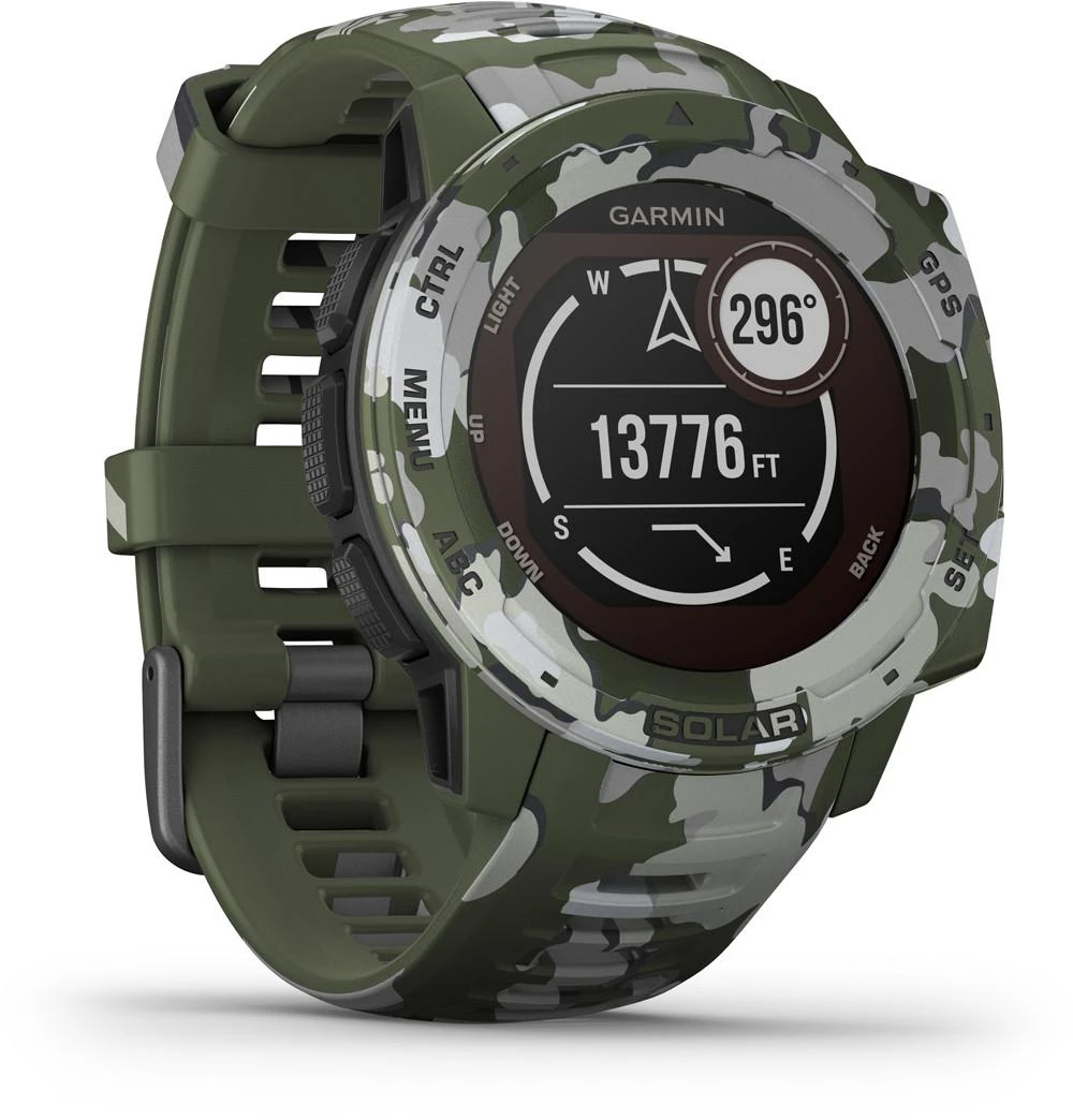 Išmanusis laikrodis Garmin Instinct Solar, Camo Edition, GPS laikrodis, Lichen Camo, WW