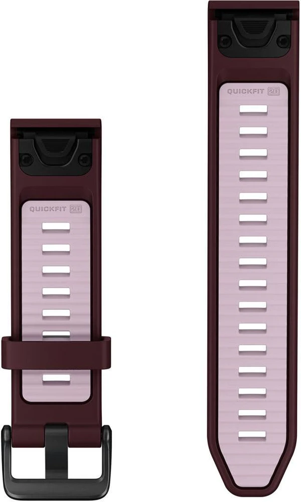 Garmin QuickFit 20 Watch Bands, Dark Cherry/Dust Rose Silicone