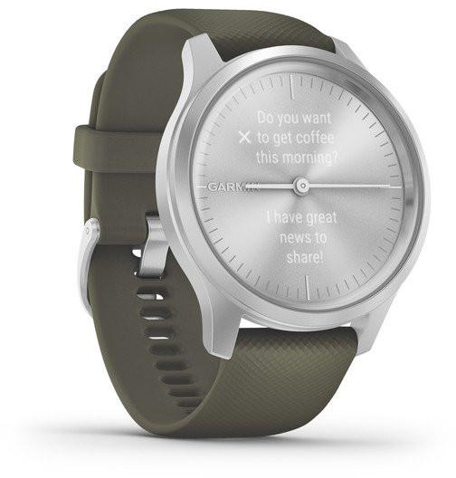 Išmanusis laikrodis Garmin vivomove Style, Sidabrinės spalvos korpusas su  sąmanų spalvos silikoniniu dirželiu | Varle.lt
