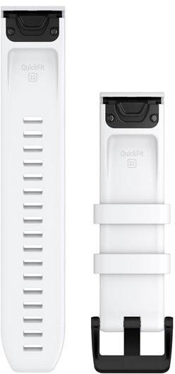 Garmin QuickFit 22 Laikrodžio dirželis, Baltas su juoda nerūdijančio plieno sagtimi