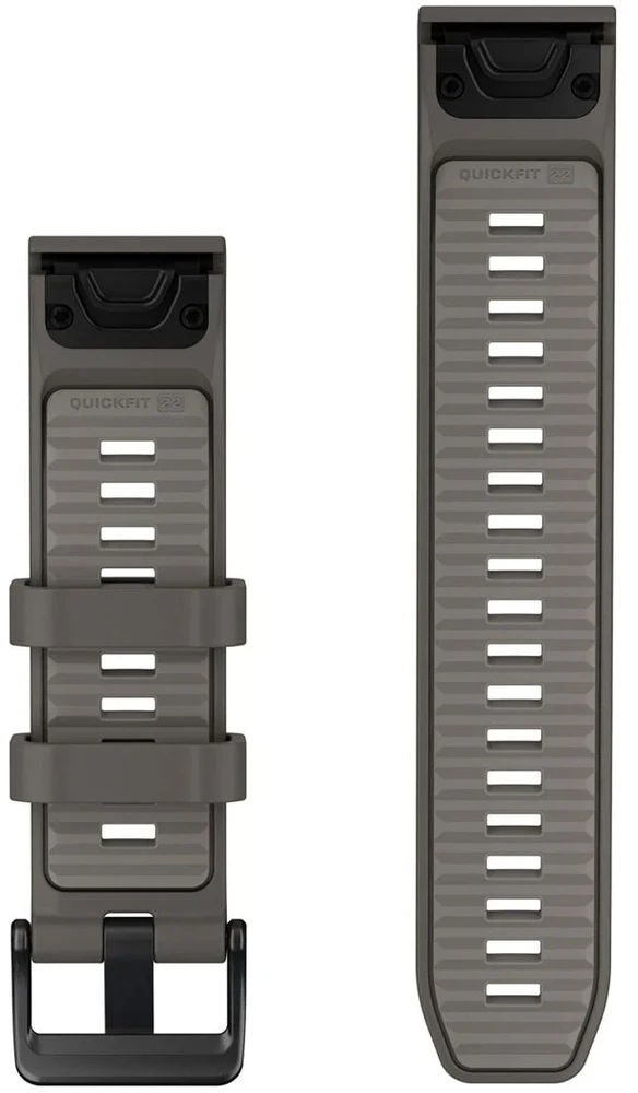 Garmin QuickFit 22 Watch Bands, Pebble Pilkas/Sidabrinis Pilkas Silicone