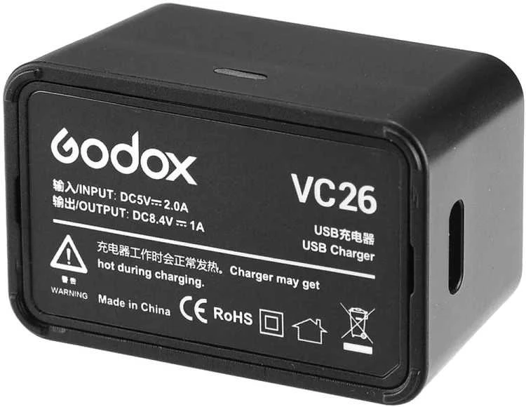 Godox VC26 USB įkroviklis, skirtas V1