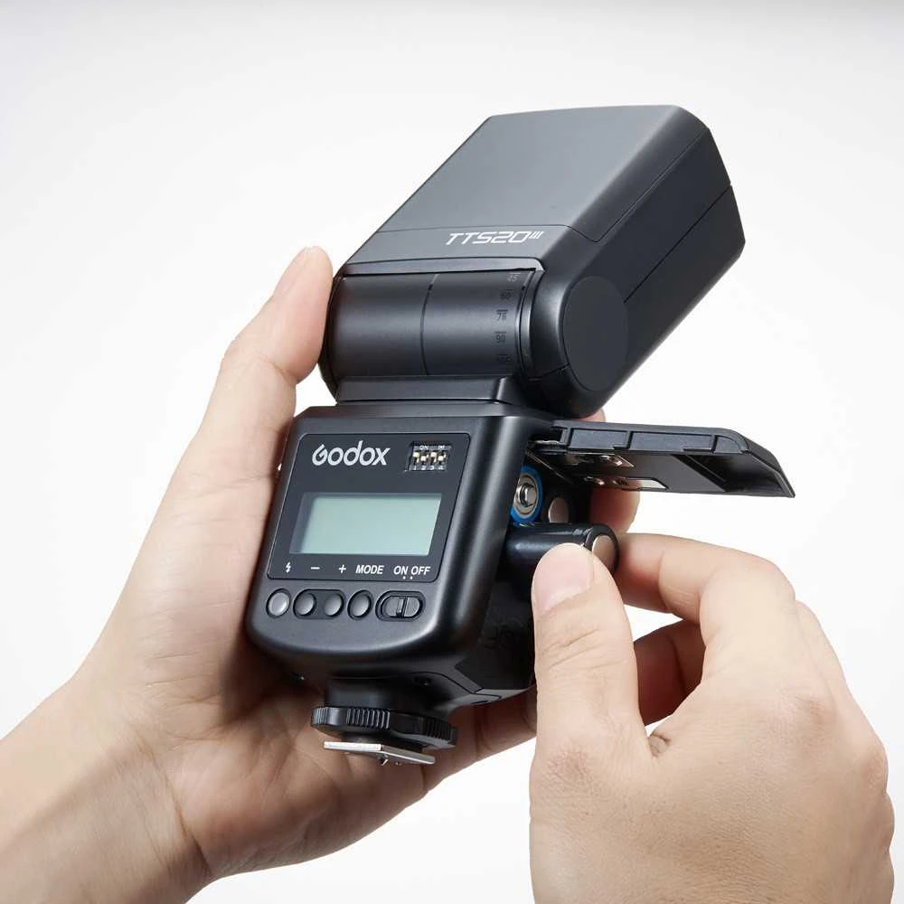 Fotoaparato blykstė - Godox TT520III LCD, reguliuojama galia, sukamoji galva