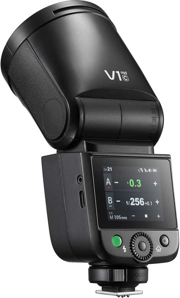 „Canon“ skirta „Godox V1 Mid“ blykstė