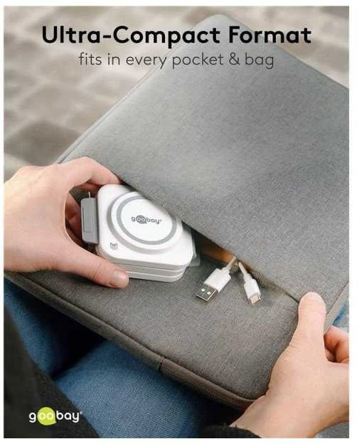 Goobay 15 W sulankstomas trys viename USB-C indukcinis įkroviklis