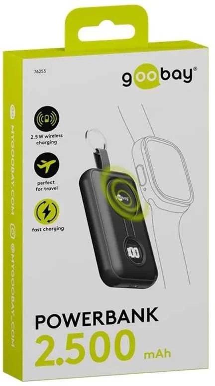 „Goobay“ išorinė baterija, 2500 mAh, „Apple Watch“