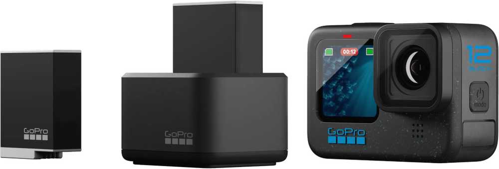 GOPRO DUAL BATTERY CHARGER + ENDURO BATTERY (HERO12/HERO11/HERO10/HERO9 Juodas )